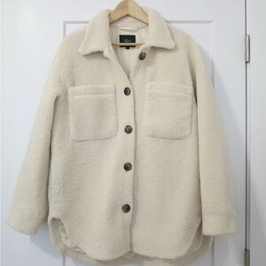 Rails Cream Teddy Jacket with Patch Pockets